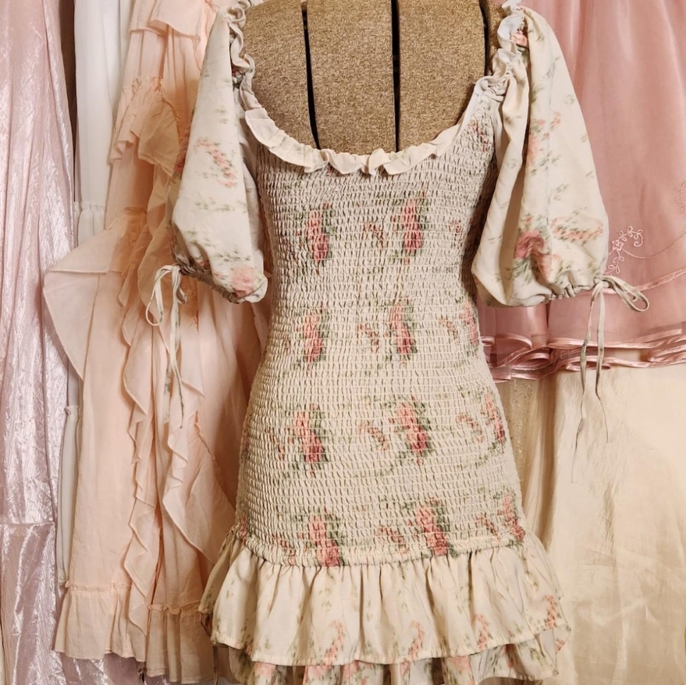 ౨ৎ strangers & lovers floral give yourself abreak mini dress ౨ৎ - Picture 4 of 5